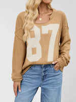 Number 81 Oversized Cable Knit Sweater