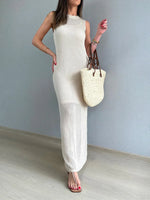 Openwork Slit Round Neck Cover-Up - Ladyez