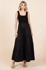 Mittoshop Mix Media Square Neck Maxi Dress