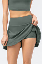 High Waist Wide Waistband Active Skirt - Ladyez