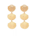 Seashell Dangle Earrings with Pearl Accents