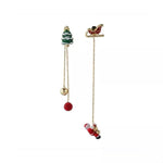 Christmas Tree & Santa Claus Drop Earrings