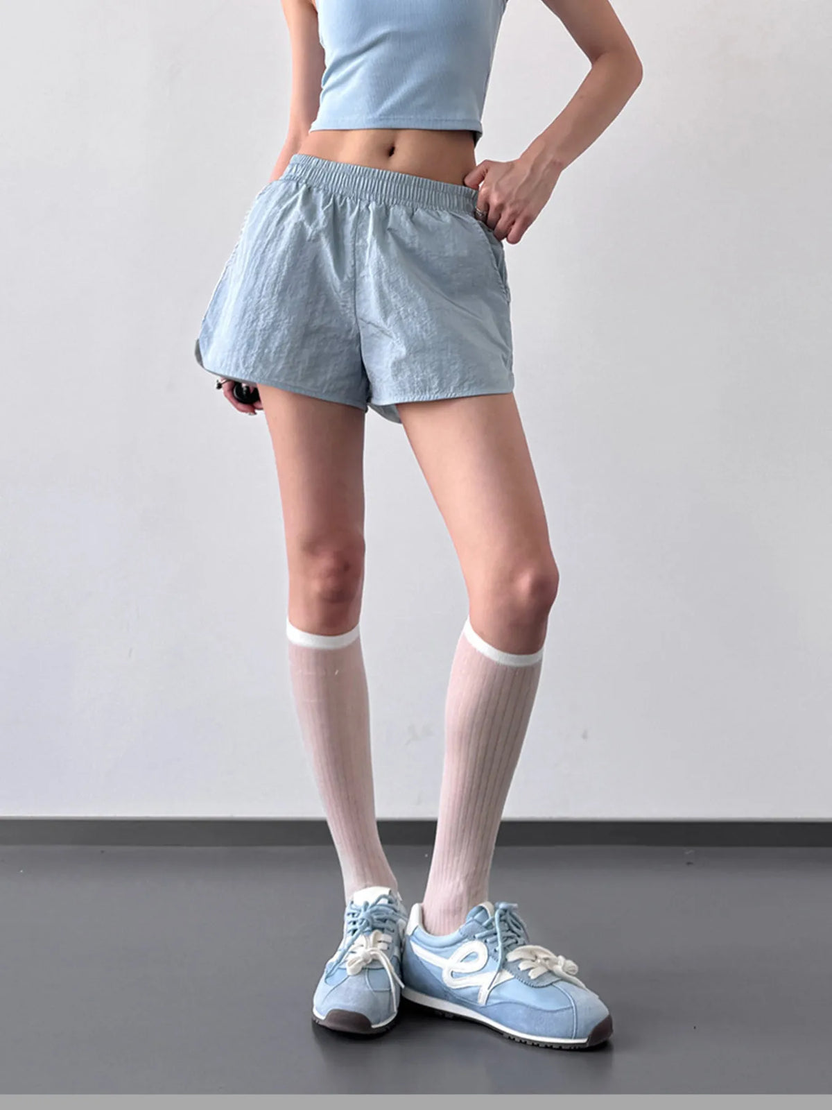 Elastic Waist Active Shorts - Ladyez