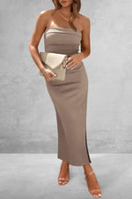 Slit Tube Midi Dress - Ladyez