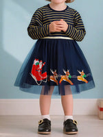 Children's Christmas Santa & Reindeer Tulle Dress