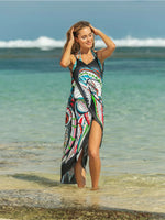 Printed Spaghetti Strap Cover Up - Ladyez
