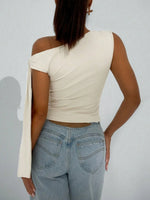 One-Shoulder Tie Detail Top