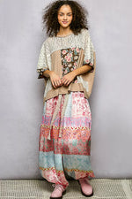 POL Floral Patchwork Lace Accent Blouse