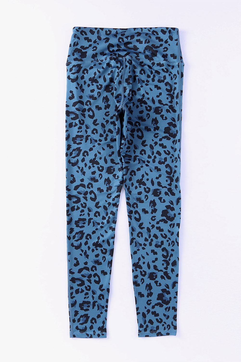 Leopard Print Wide Waistband Leggings - Ladyez