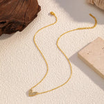 18K Gold-Plated Rhinestone Heart Necklace