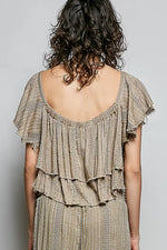 POL Off-Shoulder Ruffle Crop Top