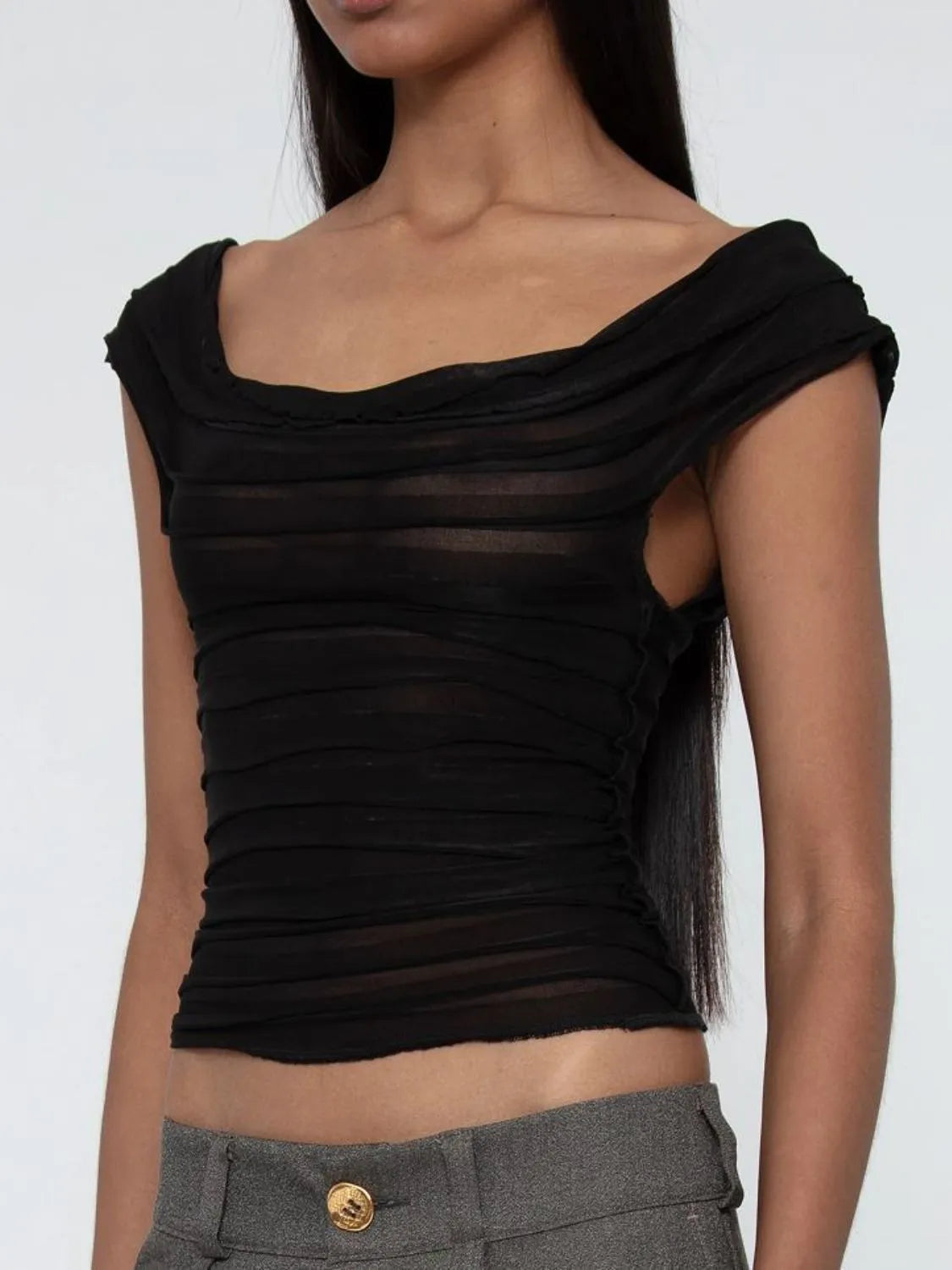 Ruched Solid Tank - Ladyez