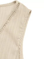 V-Neck Drawstring Waist Wide Leg Jumpsuit