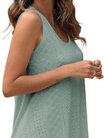 Eyelet Scoop Neck Tank