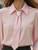 Collared Neck Long Sleeve Blouse