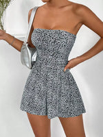 Chic Strapless Ruched Waist Romper