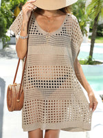 Crochet Knit Beach Cover Up Dress - Ladyez