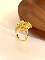 18K Gold-Plated Stainless Steel Sculptural Ring - Ladyez