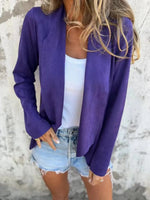 Full Size Open Front Casual Cardigan Plus Size