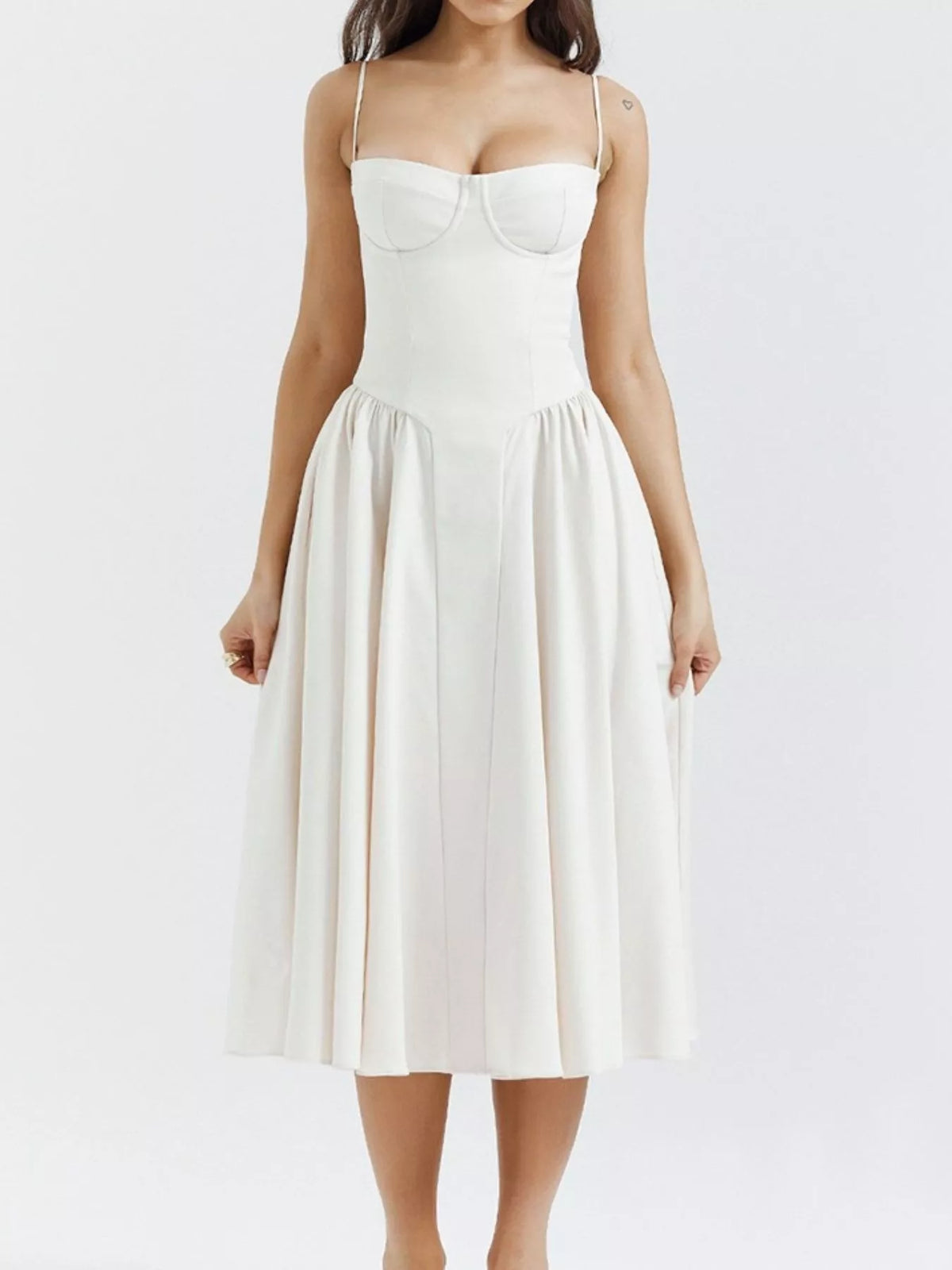 Sweetheart Neck Midi Cami Dress