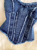 Raw Hem Denim Cami and Flare Jeans Set