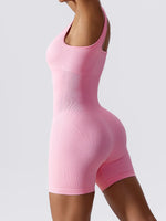 Basic Bae Ribbed Sleeveless Active Romper - Ladyez