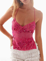 Crisscross Back V-Neck Cami - Ladyez