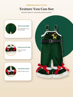 Children's Santa Baby Velvet Christmas Overalls
