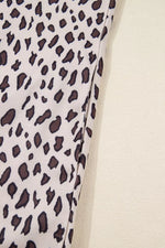 Leopard Print Zip up Collar Patchwork Shift Mini Dress