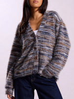 Textured Knit Button-Down Cardigan