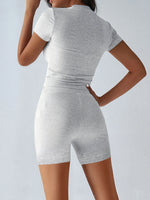 Round Neck Short Sleeve Top and Shorts Set - Ladyez
