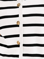 Striped Button-Front Sweater Vest