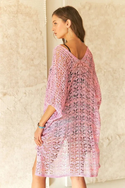 ADORA Crochet Cover Up Tunic Top - Ladyez