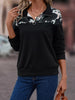 Floral Print Quarter Zip Sweatshirt