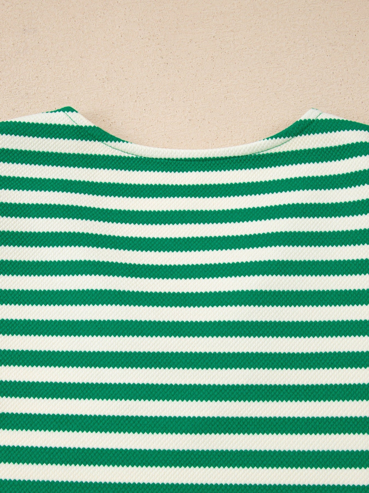 Striped Puff Sleeve V-Neck Blouse