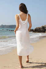 Slit Scoop Neck Wide Strap Cover Up - Ladyez
