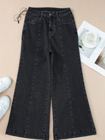 Seam Detail Flared Bottom Ankle Length Jeans - Ladyez