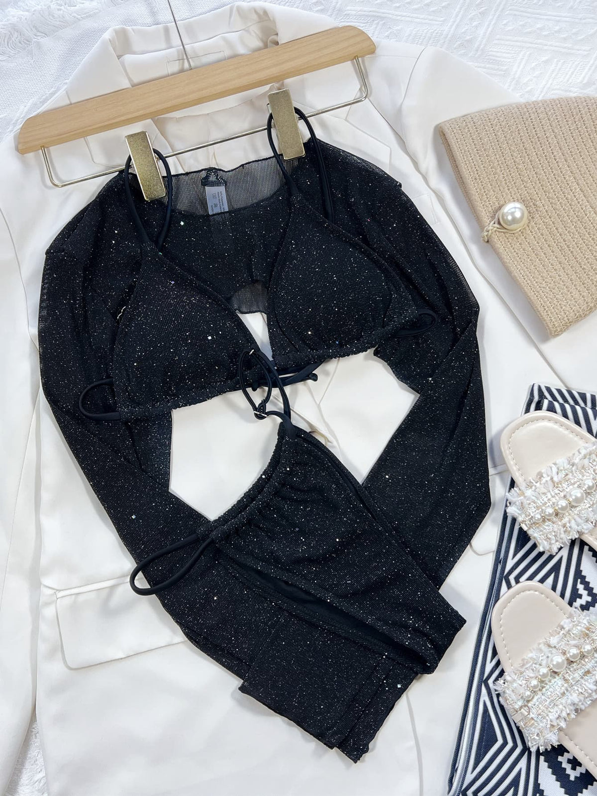 Glitter Three-Piece Swim Set - Ladyez