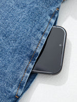 Buttoned Front Slit Denim Vest