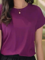 Plus Size Round Neck Short Sleeve T-Shirt