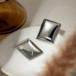 Stainless Steel Rectangular Stud Earrings
