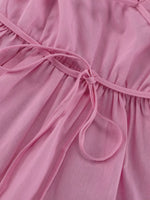 Tie Waist Puff Sleeve Maxi Dress