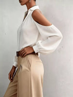 Cold-Shoulder Button-Down Shirt
