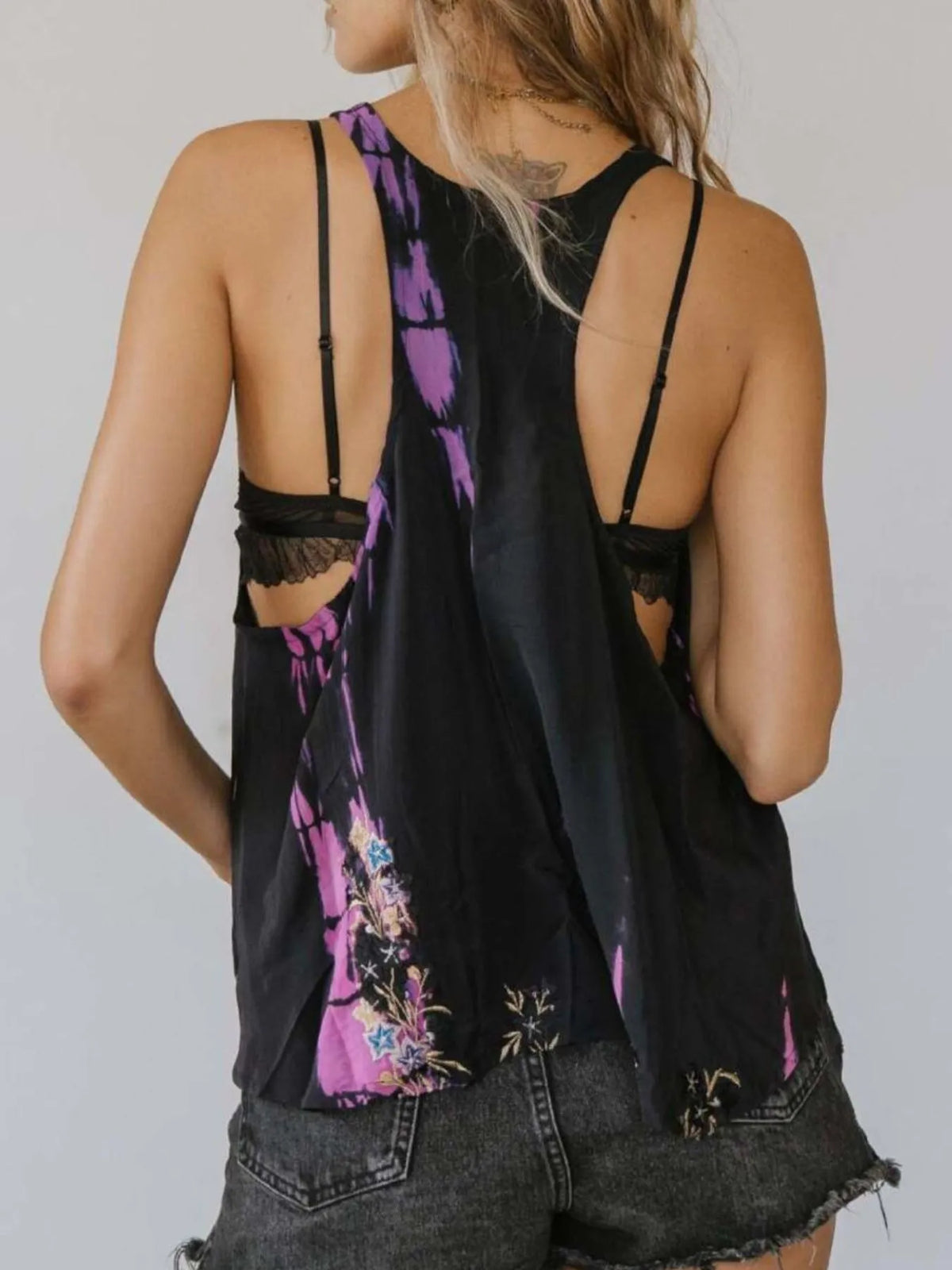 Printed Scoop Neck Tank - Ladyez