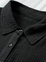 Crinkle Cotton Loose Short Sleeve Shirt