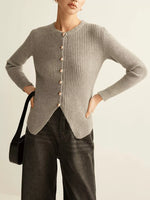 Ribbed Knit Button-Down Cardigan