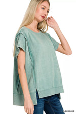 Zenana French Terry Acid WashedHi-low Top
