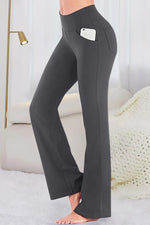 Pocketed High Waist Active Pants - Ladyez
