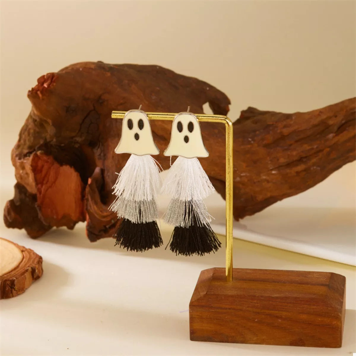 Halloween Ghost and Pumpkin Dangle Earrings