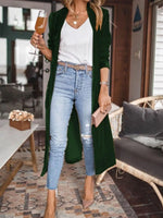 Open Front Long Sleeve Longline Cardigan